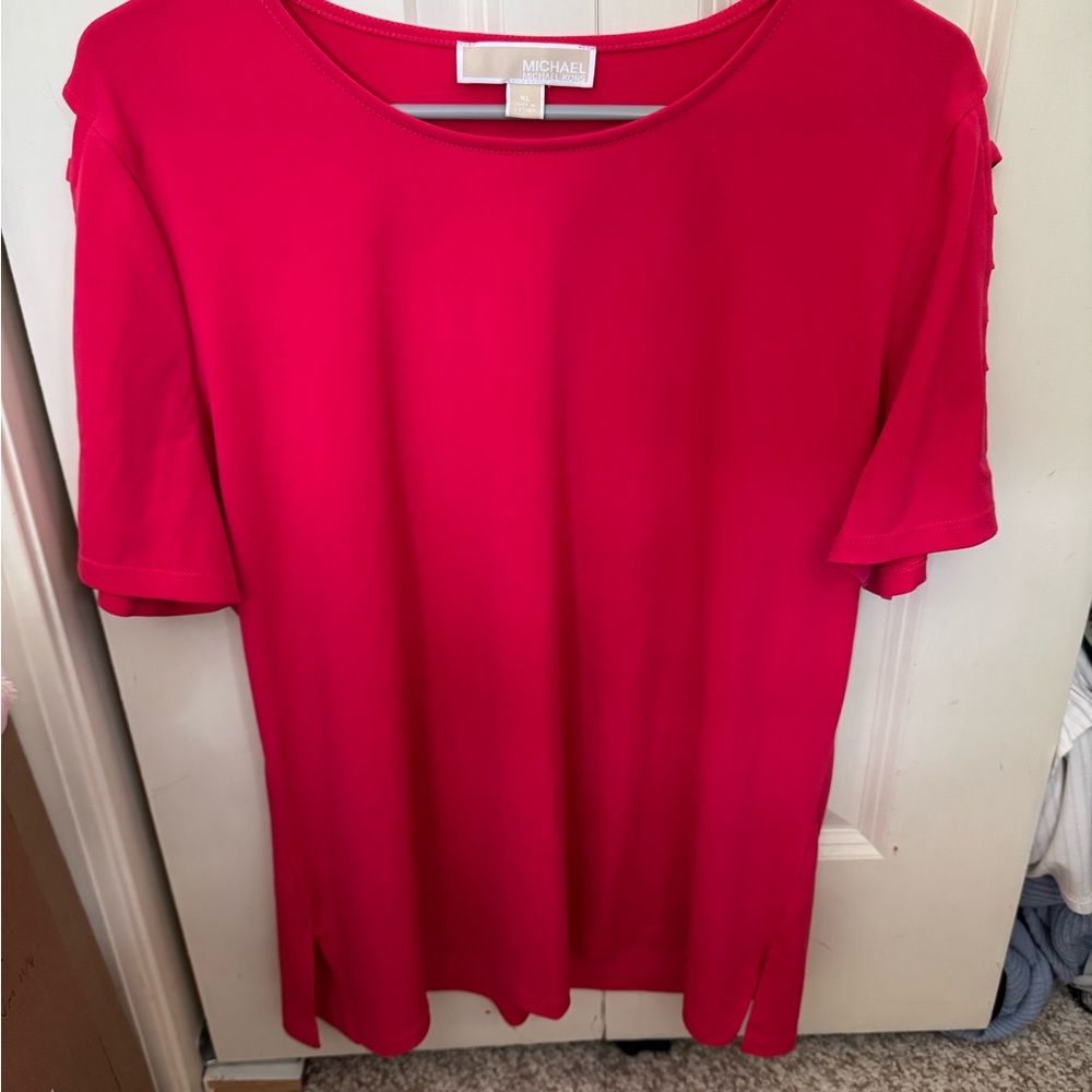 Michael Kors Red Boxy Short Sleeve Tee